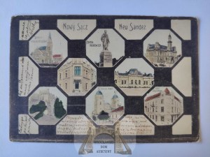 Nowy Sacz, mosaic of 8 views, tiles 1917