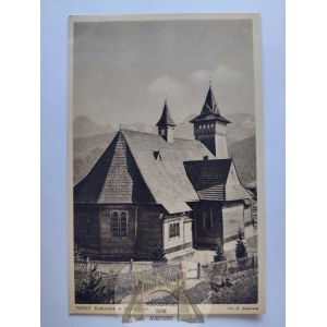 Tatry, Zakopane, Kościeliska, kościół 1938