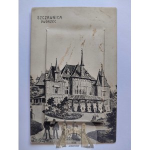 Szczawnica, dworzec, leporello, 10 widoków ok. 1910
