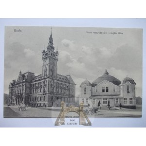 Bielsko Biała, kasa oszczędności i kino, ok. 1915