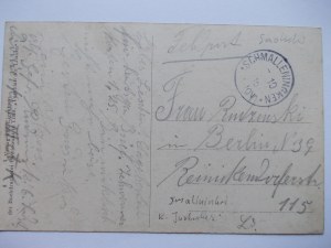 Lithuania, Smalininkai, temporary bridge, 1915