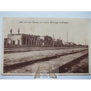 Białoruś, Grodno, spalona dworzec, 1918