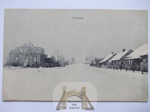 Belarus, Linovo, street in winter, 1918