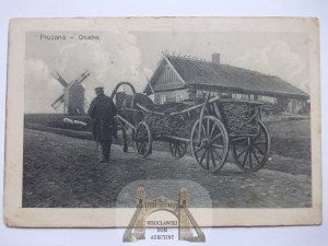 Belarus, Pruzhany, windmill cart, 1917