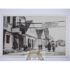 Białoruś, Słonim, ulica, ostrzeżenie przed epidemią cholery, ok. 1916