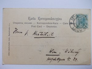 Ukraine, Lviv, city hall, marketplace, ca. 1901