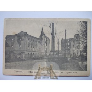 Ukraina, Tarnopol, młyn Parowy, ruiny, ok. 1915
