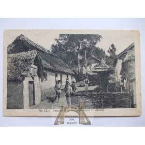 Ukraina, Podszumlańce k. Stanisławów, chałupy, 1918