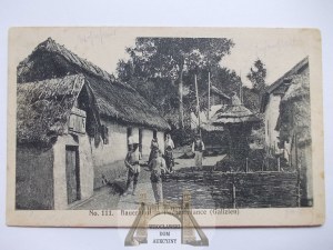 Ukraine, Podshumlańce near Stanislawow, cottages, 1918