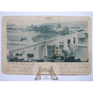 Ukraina, Zaleszczyki, most, 1900