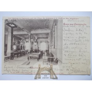 Ukraina, Czerniowce, Czernowitz, sala bilardowa, 1900