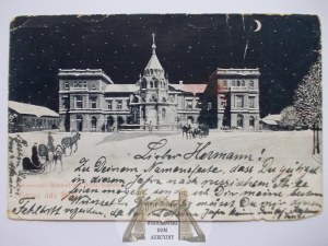 Latvia, Riga, Riga, railway station, moonlight, 1902