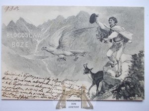 Patriotic, Bless God, eagle, highlander, 1903