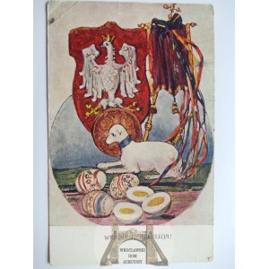 Wielkanoc, Patriotyczna, baranek, orzeł, 1923