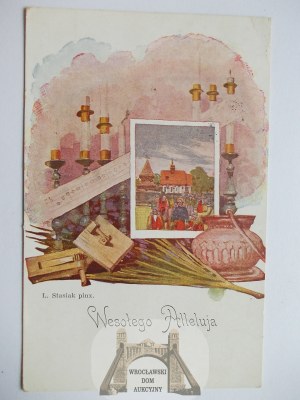 Easter, Happy Hallelujah, painted by L. Stasiak, 1935
