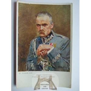 Marszałek Piłsudski, malował W. Kossak, ok. 1930