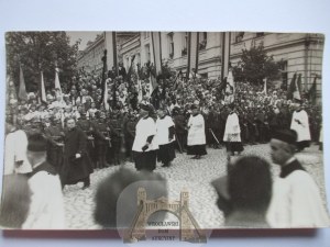 Marshal Pilsudski, funeral, priests, photo postcard, 1935