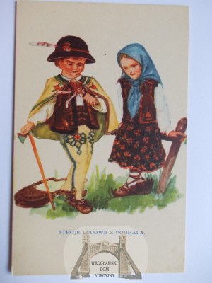 Polish folk types, Podhale, painted by A. Ursyn, ca. 1930