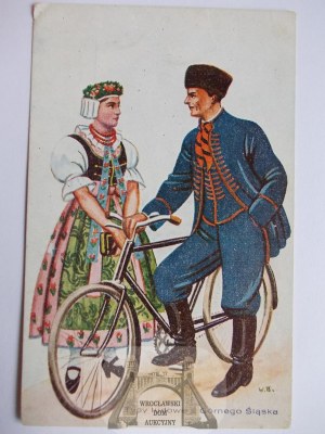 Polish folk types, Upper Silesia, painted by W. Boratyński, circa 1930.