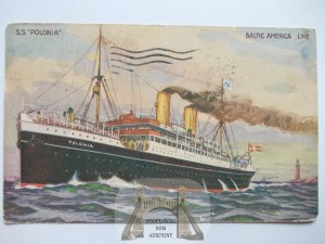 Ship, Transatlantic, SS Polonia, Baltic America Line, 1927