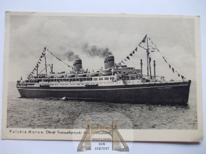 Ship, transatlantic liner, MS Piłsudski, circa 1939.