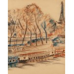 Irena Hassenberg (Reno) (1884 Warszawa - 1953 Paryż), Dom handlowy Samaritaine na tle wieży Eiffla podczas Wystawy Sztuki Dekoracyjnej w Paryżu w 1925, 1925