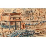 Irena Hassenberg (Reno) (1884 Warszawa - 1953 Paryż), Dom handlowy Samaritaine na tle wieży Eiffla podczas Wystawy Sztuki Dekoracyjnej w Paryżu w 1925, 1925