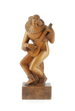Jan Czajecki (1915 Zakopane - 1999 Zakopane), Pierrot with a guitar, 1932