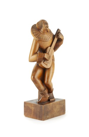 Jan Czajecki (1915 Zakopane - 1999 Zakopane), Pierrot with a guitar, 1932