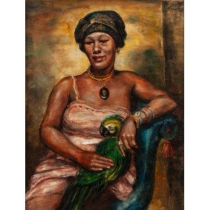 Roman Kramsztyk (1885 Warszawa - 1942 Warszawa), Kobieta z papugą, około 1925-27