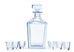 Set of decanter and six glasses