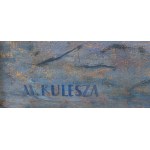 Marian Kulesza (1878 Suwałki - 1943 Wilno), Martwa natura z figurką Gefangener Vogel” (Uwięziony ptak)