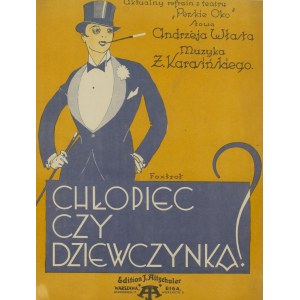 Okładka nut fokstrota Chłopiec czy dziewczynka? z Perskiego Oka, około 1926