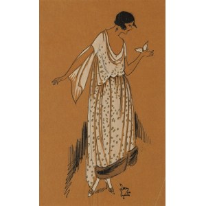 Germaine-Paule Joumard \ Joujou (1898 - 1950), Rysunek modowy do miesięcznika Très Parisien, lata 20./30. XX w.