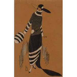 Germaine-Paule Joumard \ Joujou (1898 - 1950), Rysunek modowy do miesięcznika Très Parisien, lata 20./30. XX w.