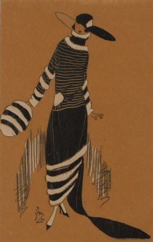 Germaine-Paule Joumard \ Joujou (1898 - 1950), Fashion drawing for the monthly magazine Très Parisien, 1920s/30s.