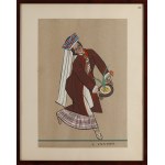 Zofia Stryjeńska (1891 Kraków - 1976 Genewa), Chłopka z okolic Lublina, plansza XXXIII z teki 'Polish Peasants' Costumes', 1939