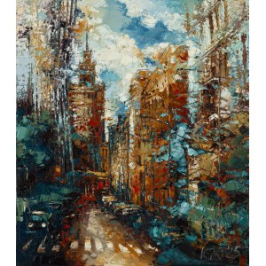 Krystyna Róż-Pasek (b. 1981, Gorlice), City woven from colors, 2025