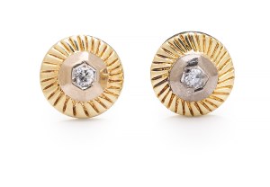 Diamond earrings, 2nd half of 20th century jewelry, 0.585 pr. gold
