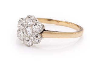Diamond ring, interwar period jewelry, platinum, pr. 