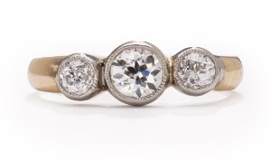 Ring with diamonds, 1930s jewelry, pr. 