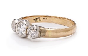 Ring with diamonds, 1930s jewelry, pr. 