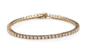 Tennis bracelet, early 21st century jewelry, pr. 0.585 gold