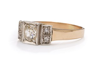 Diamond ring, 1960s jewelry, pr. gold 