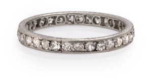 'eternity' ring, 1940s jewelry, platinum ~ 0.950