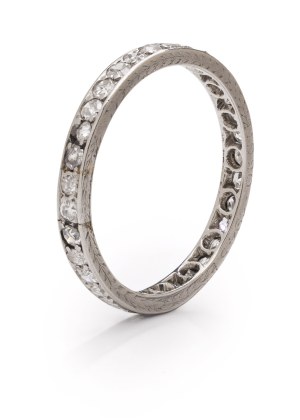 'eternity' ring, 1940s jewelry, platinum ~ 0.950