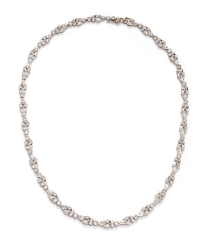 Diamond necklace, early 21st century jewelry, white gold pr. ~ 0.750