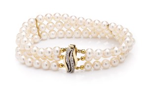 Pearl bracelet, 2nd half of 20th century jewelry, pr. gold 