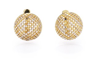 Gold earrings, early 21st century jewelry, pr. gold 
