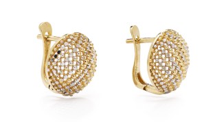 Gold earrings, early 21st century jewelry, pr. gold 